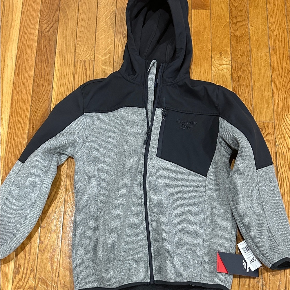 Reebok Black and Gray Hooded Jacket